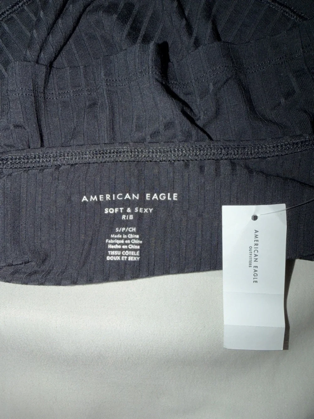 American Eagle Outfitters‎ Black Ribbed Strapless Tube Top - Picture 3 of 6